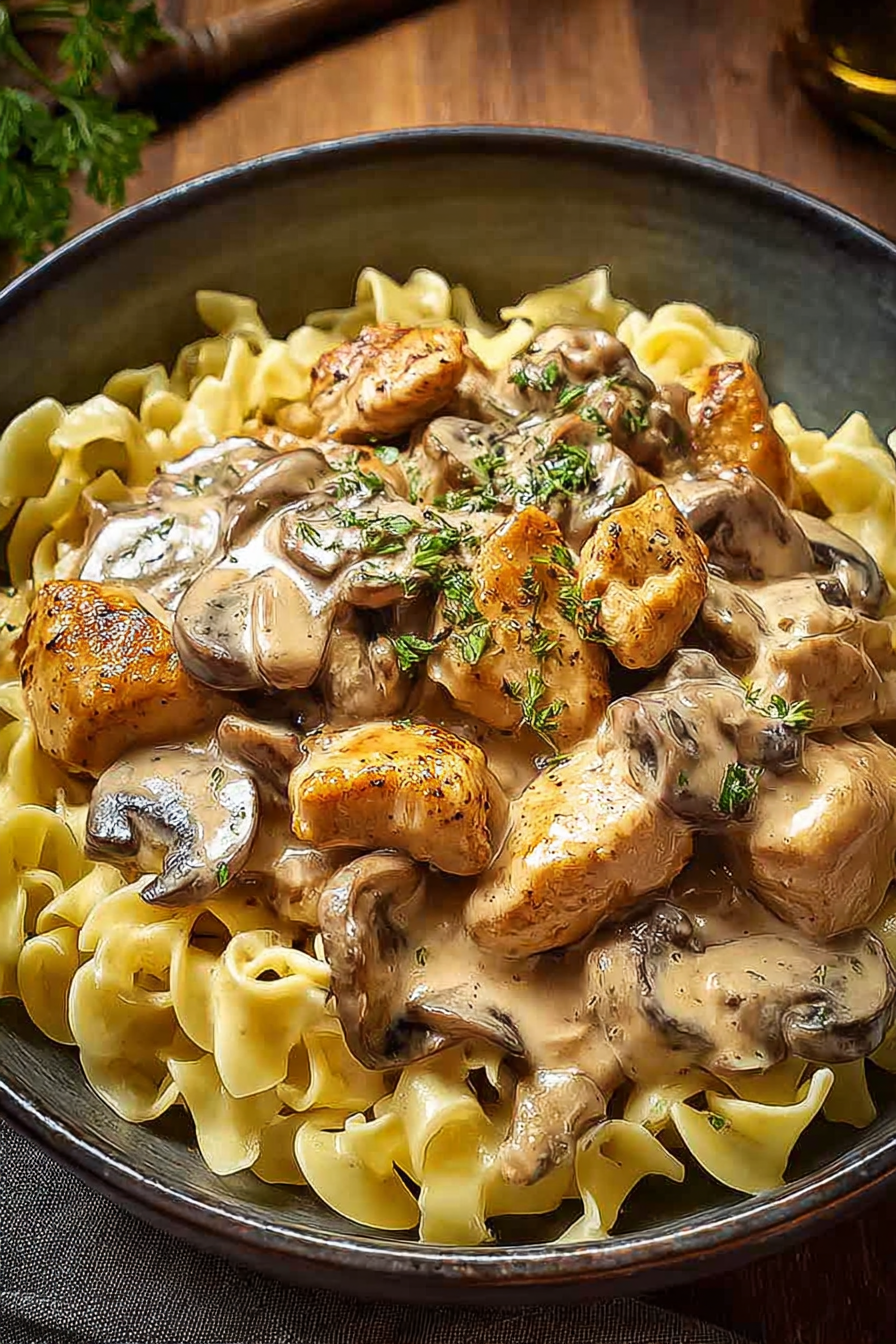 Creamy Chicken Stroganoff with Mushrooms