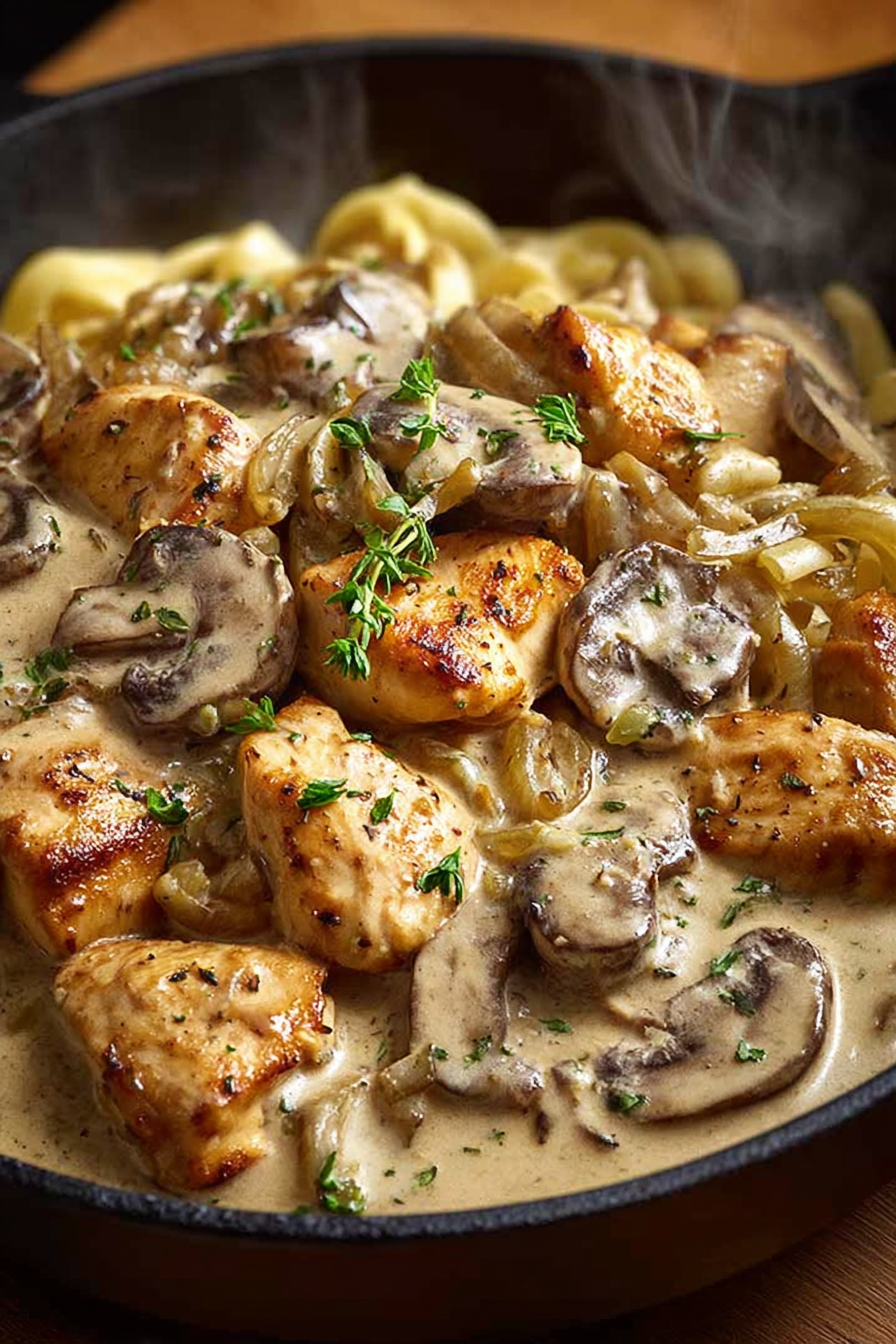 Creamy Chicken Stroganoff with Mushrooms