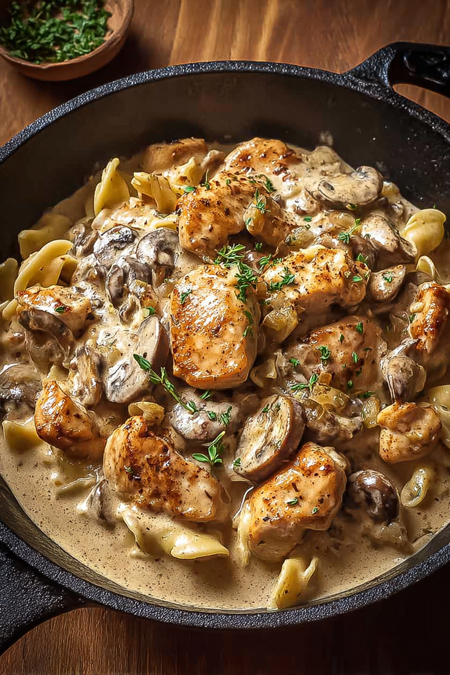 Creamy Chicken Stroganoff with Mushrooms
