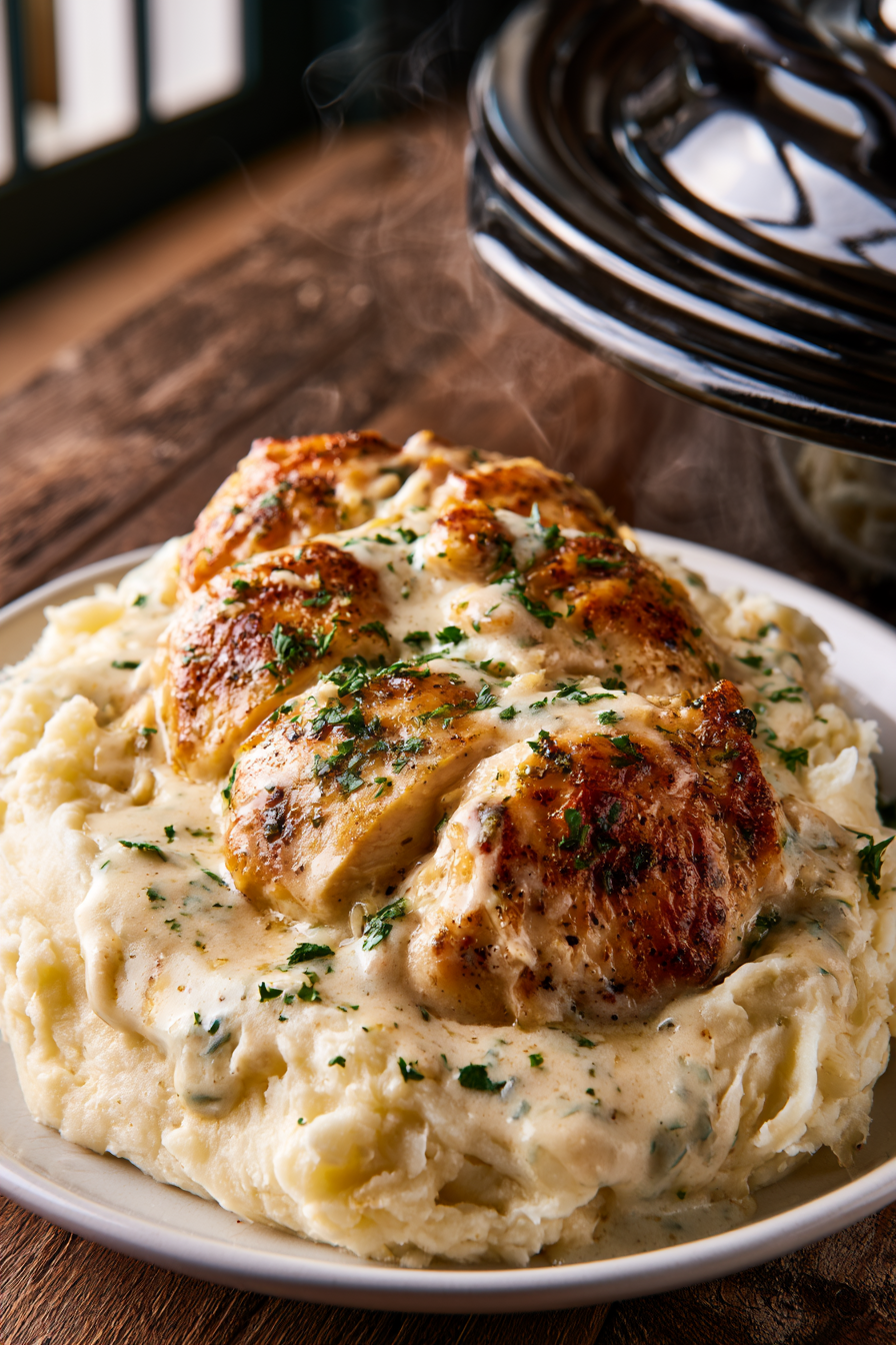 Creamy Garlic Crockpot Boneless Chicken Breast for Healthy Week Night Dinners