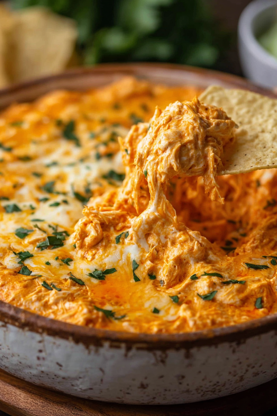 Creamy Hot Buffalo Chicken Dip With Cream Cheese