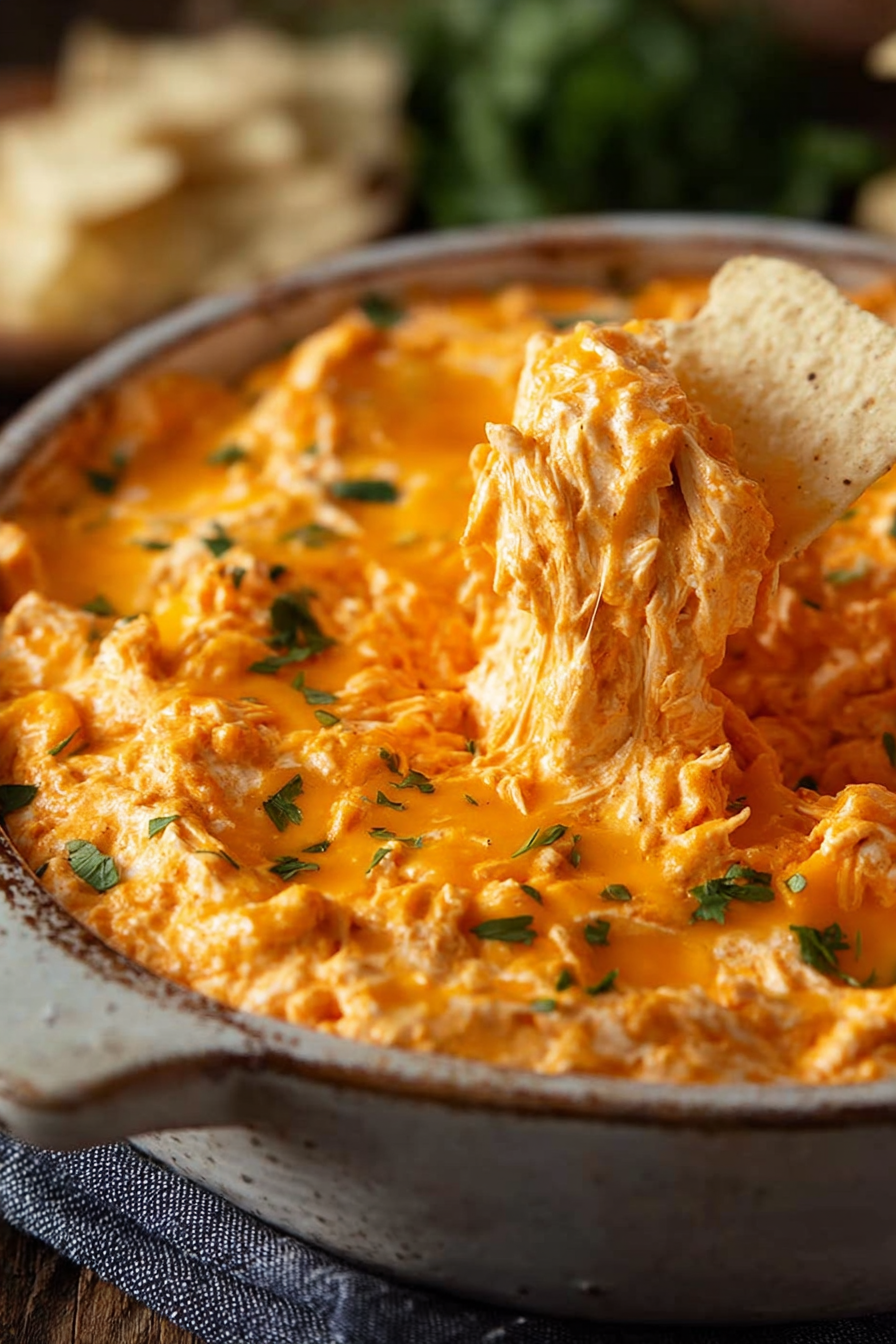 Creamy Hot Buffalo Chicken Dip With Cream Cheese