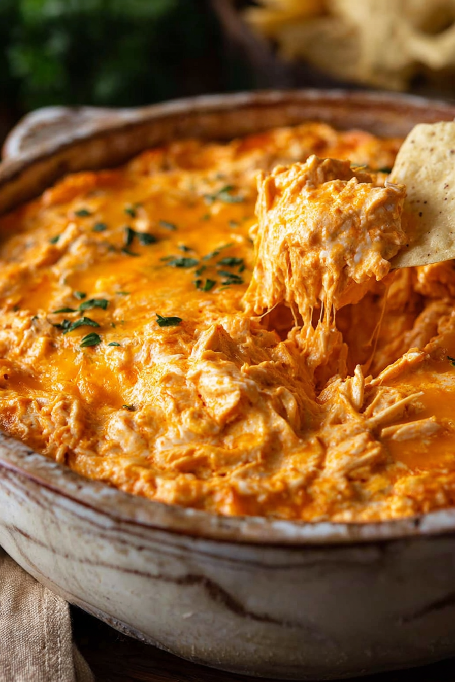 Creamy Hot Buffalo Chicken Dip With Cream Cheese