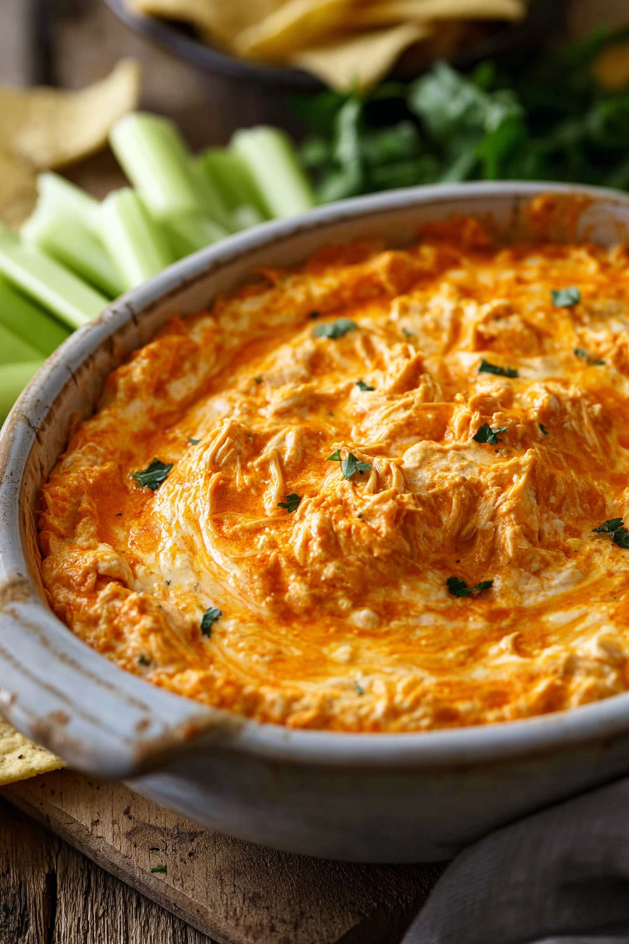 Creamy Hot Buffalo Chicken Dip With Cream Cheese