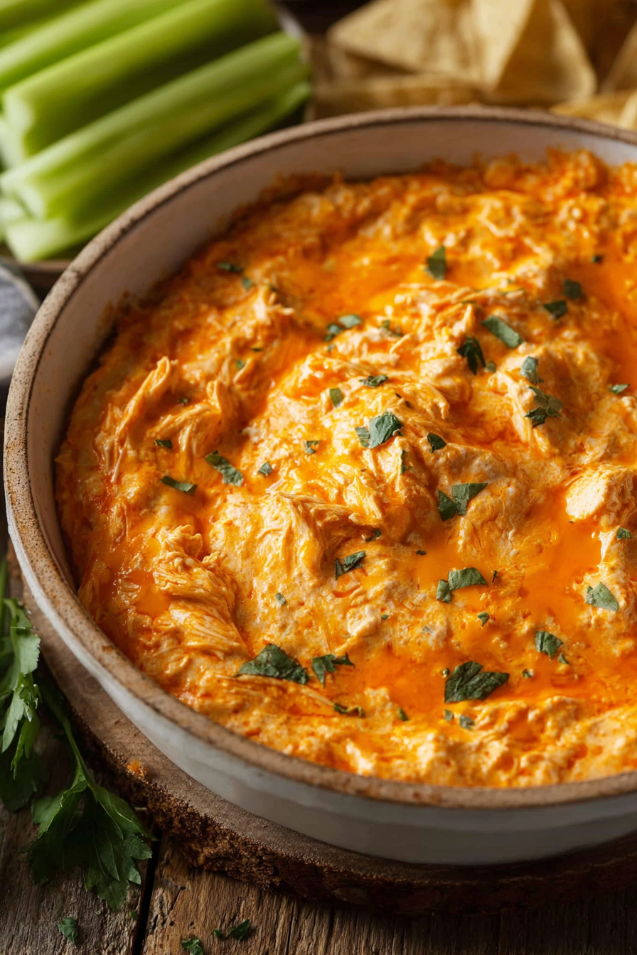 Creamy Hot Buffalo Chicken Dip With Cream Cheese