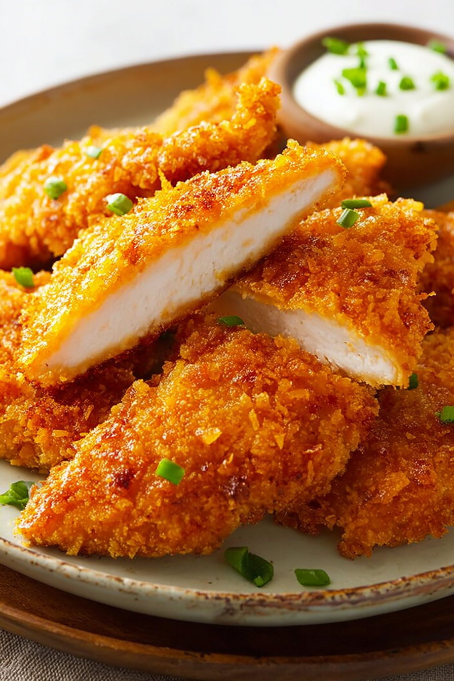 Crunchy Dorito-Crusted Chicken Tenders Oven Baked Crunchy Dorito-Crusted Chicken Tenders Oven Baked