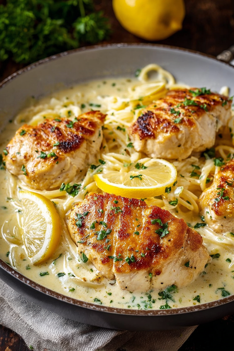 Easy Lemon Chicken Recipe with Garlic Parmesan Lemon Sauce