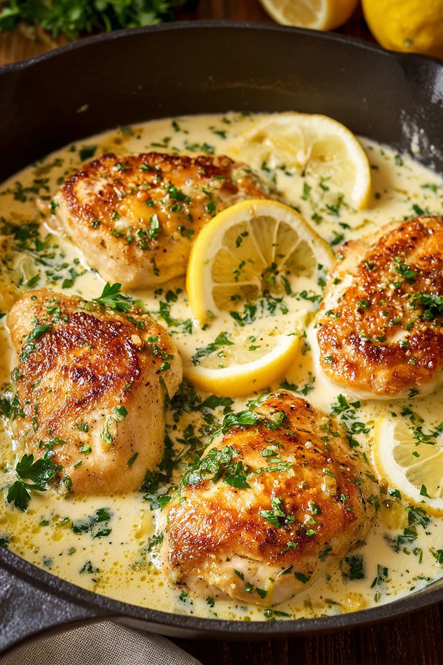 Easy Lemon Chicken Recipe with Garlic Parmesan Lemon Sauce