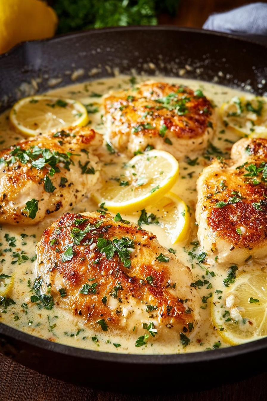 Easy Lemon Chicken Recipe with Garlic Parmesan Lemon Sauce