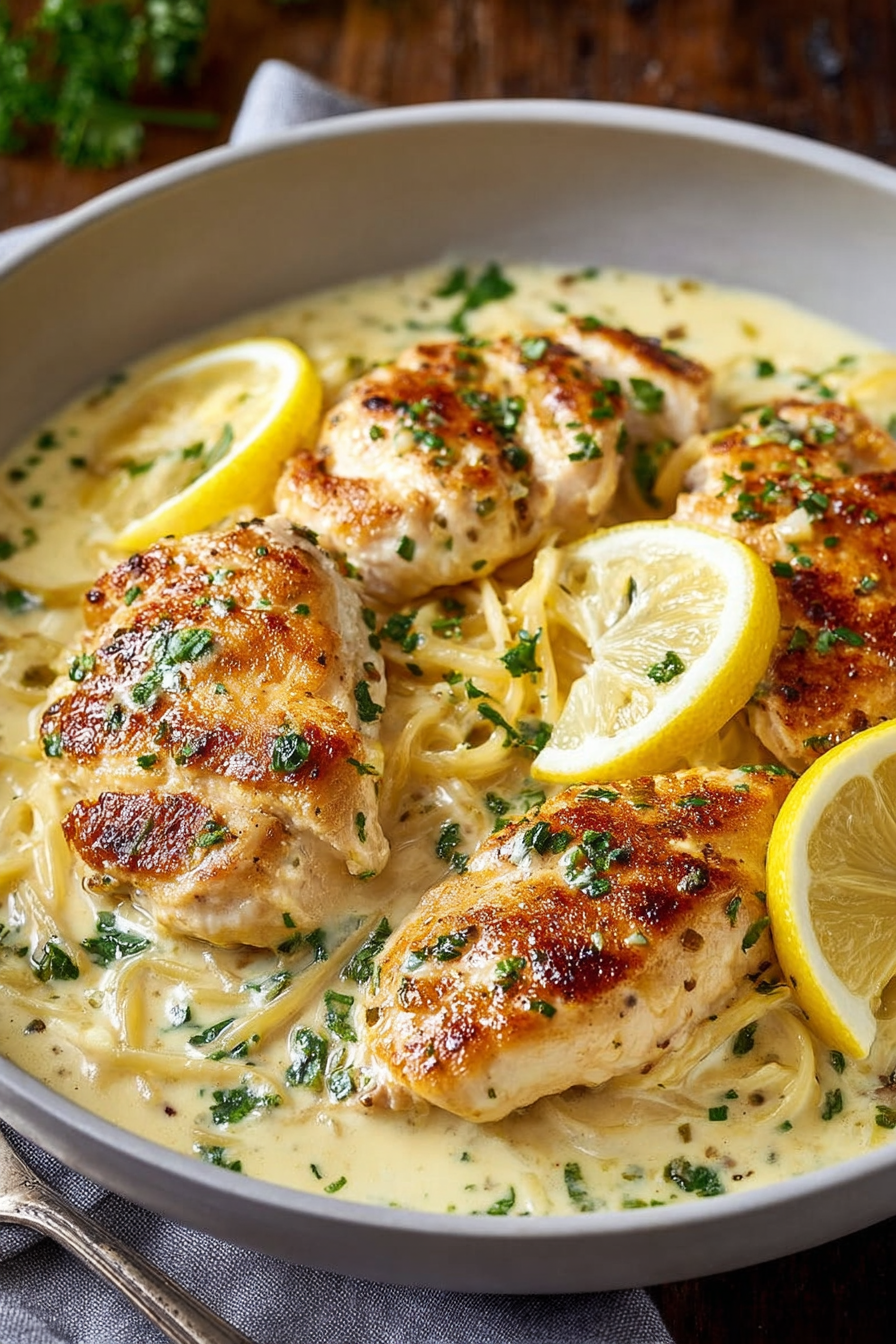 Easy Lemon Chicken Recipe with Garlic Parmesan Lemon Sauce