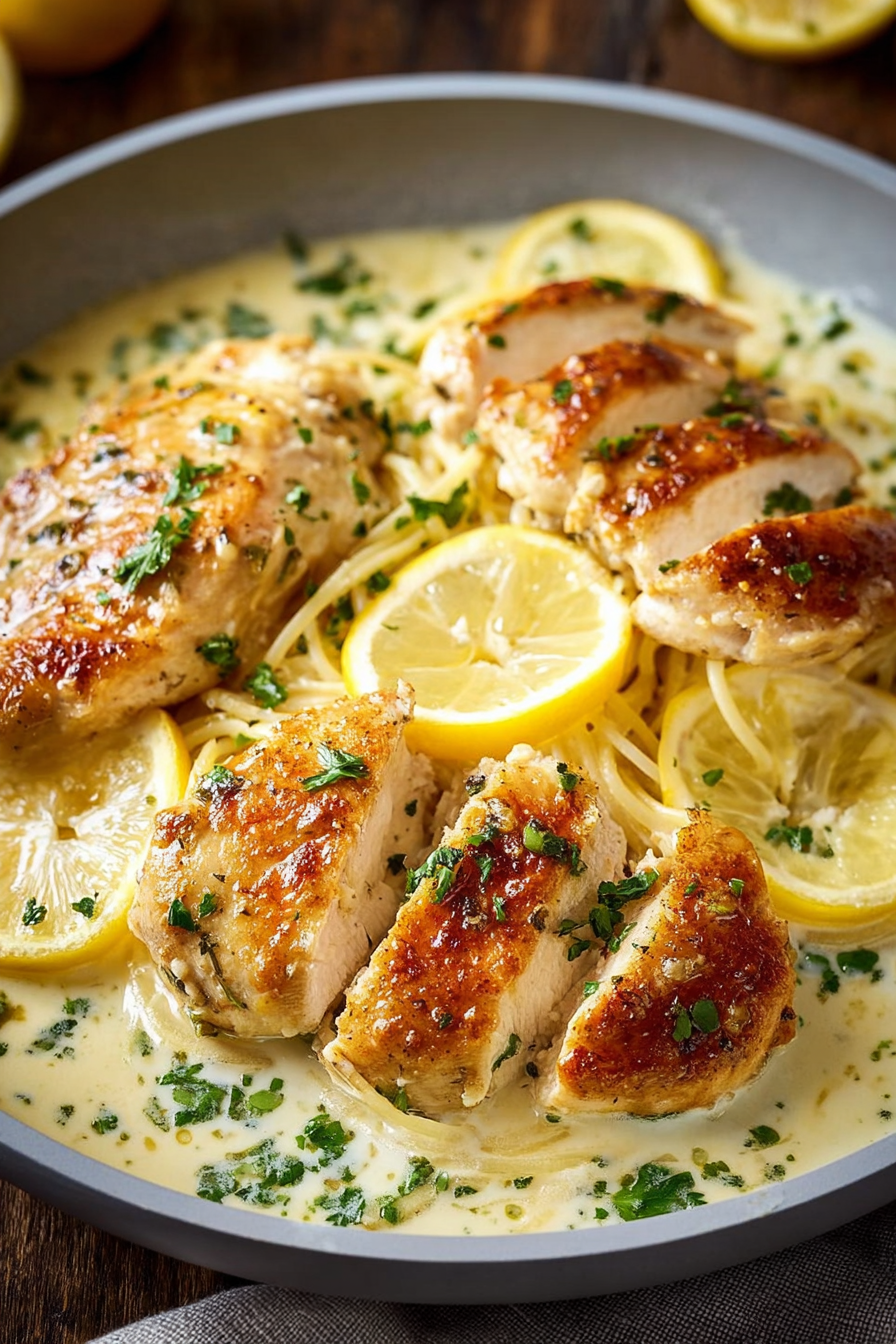 Easy Lemon Chicken Recipe with Garlic Parmesan Lemon Sauce