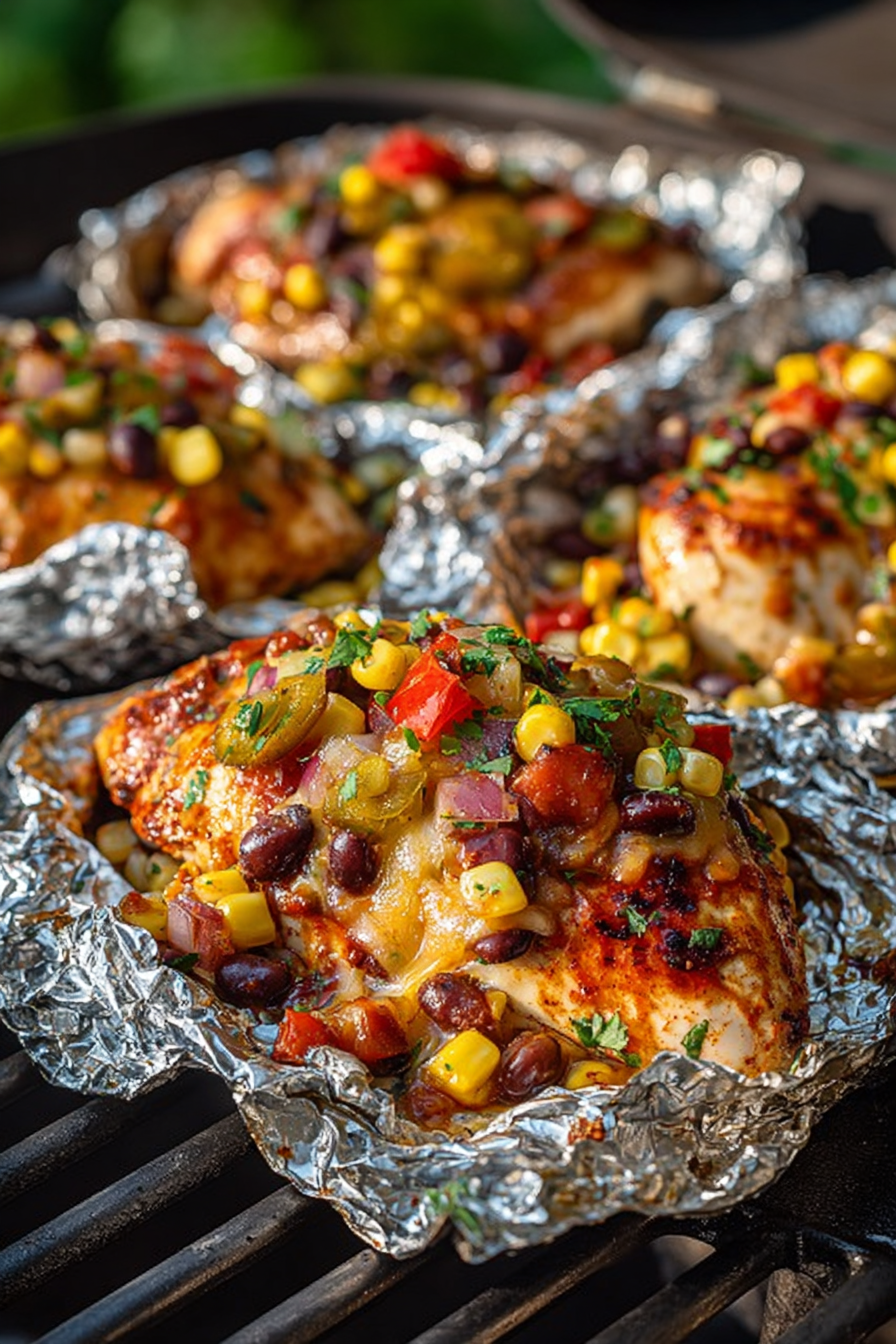 Easy Mexican Chicken Foil Packets for the Grill or Oven Easy Mexican Chicken Foil Packets for the Grill or Oven