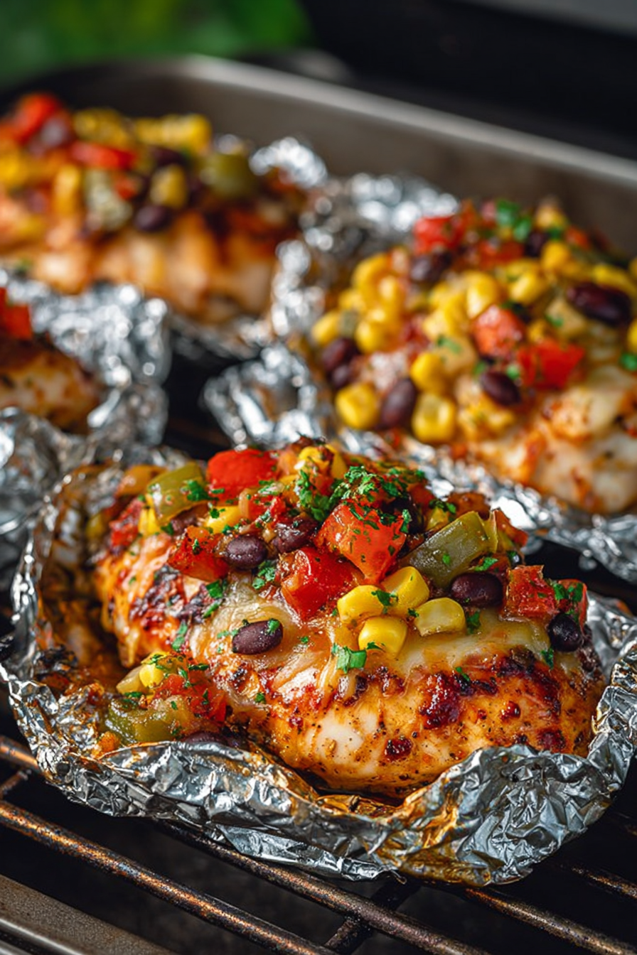 Easy Mexican Chicken Foil Packets for the Grill or Oven Easy Mexican Chicken Foil Packets for the Grill or Oven
