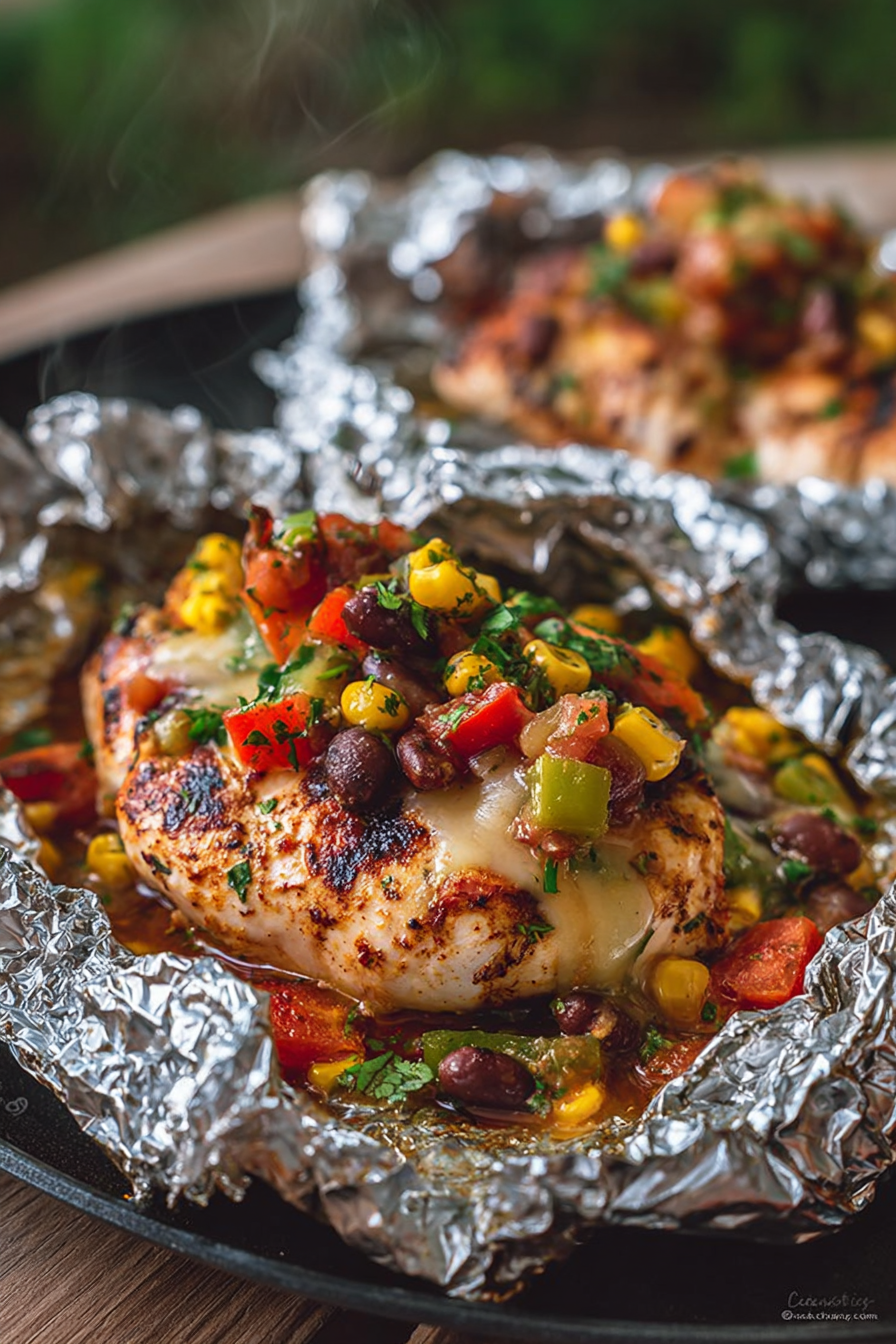 Easy Mexican Chicken Foil Packets for the Grill or Oven Easy Mexican Chicken Foil Packets for the Grill or Oven