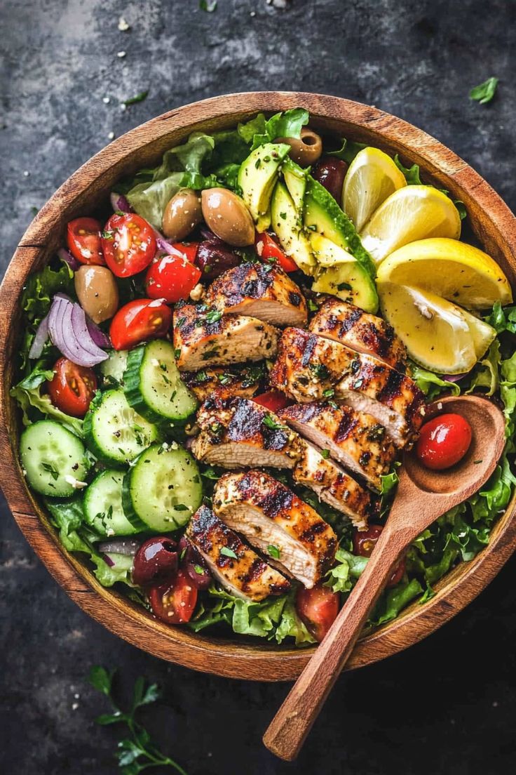 Lemon Herb Mediterranean Chicken Salad