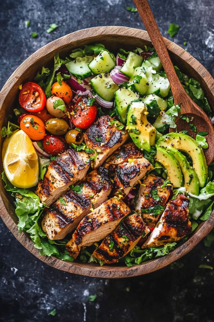 Lemon Herb Mediterranean Chicken Salad