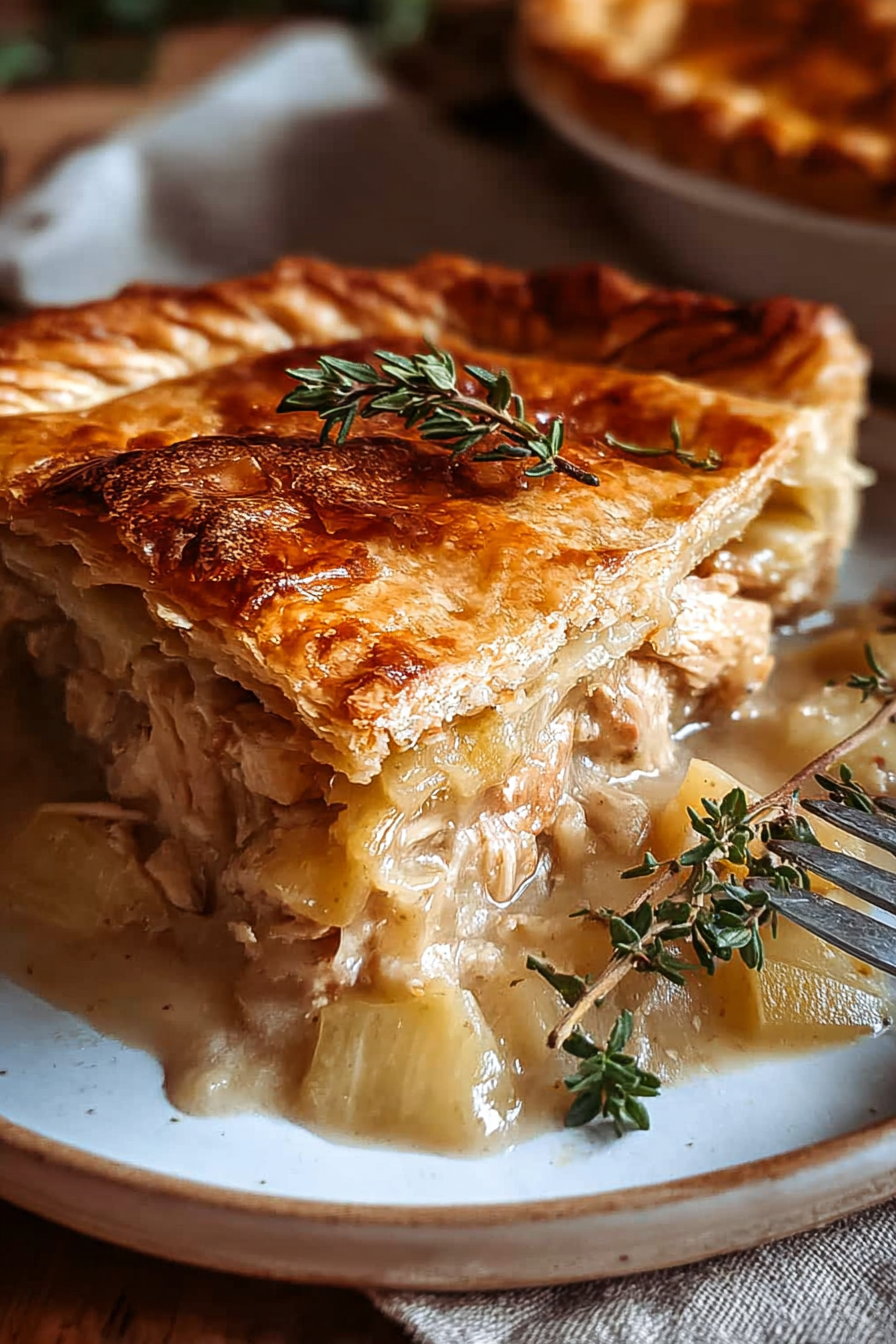 Homemade Pot Pie with Creamy Chicken Filling & Double Crust