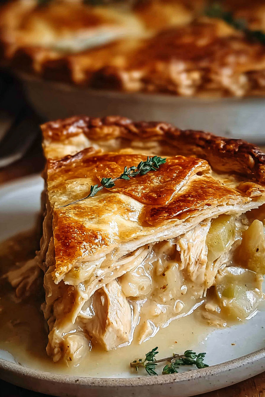 Homemade Pot Pie with Creamy Chicken Filling & Double Crust