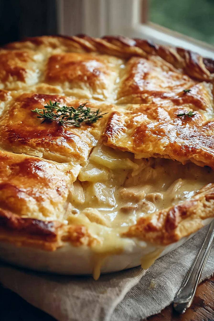 Homemade Pot Pie with Creamy Chicken Filling & Double Crust