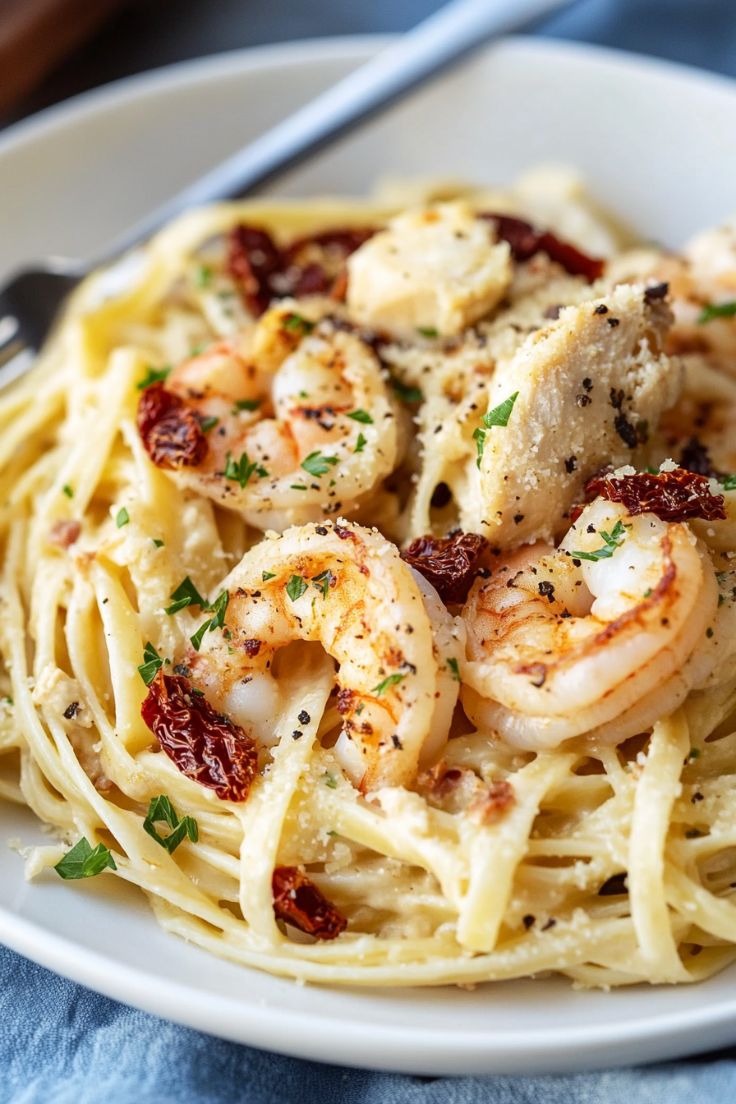 Olive Garden Chicken and Shrimp Carbonara 2