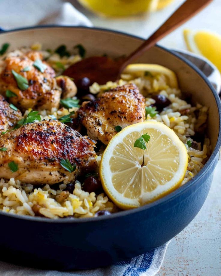 One Pot Greek Chicken and Lemon Rice 2