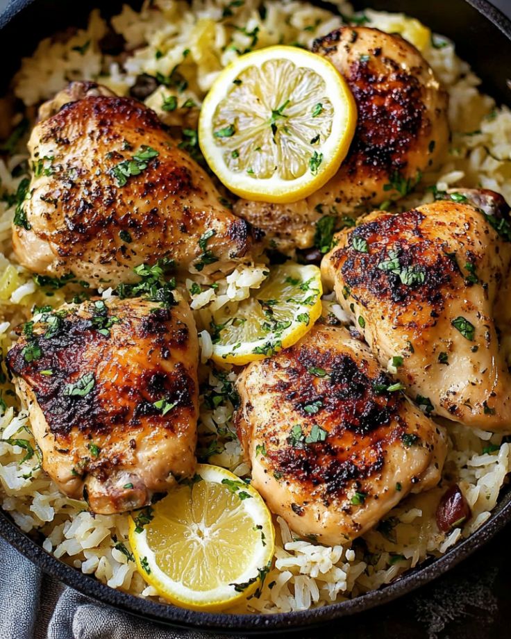 Easy Greek Chicken and Rice Dinner