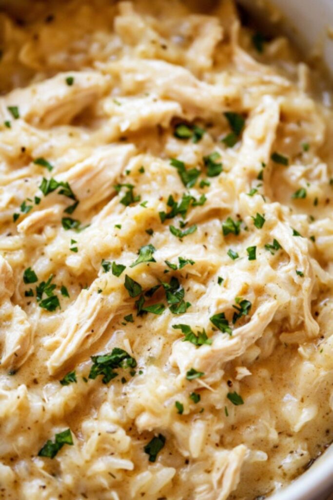 Slow Cooker Chicken and Cheesy Rice