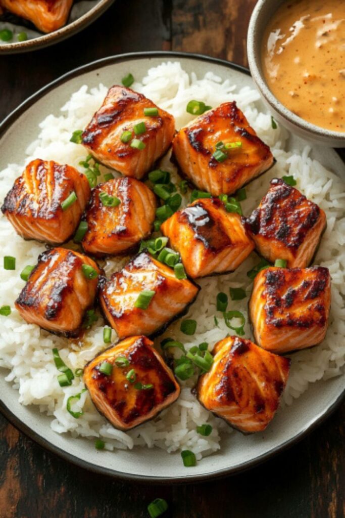 Crispy Bang Bang Salmon Bites Bowls