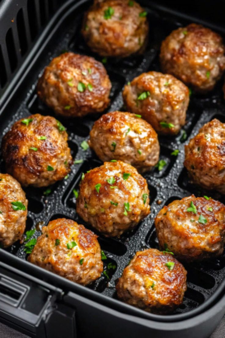 Juicy Air Fryer Meatballs Recipe