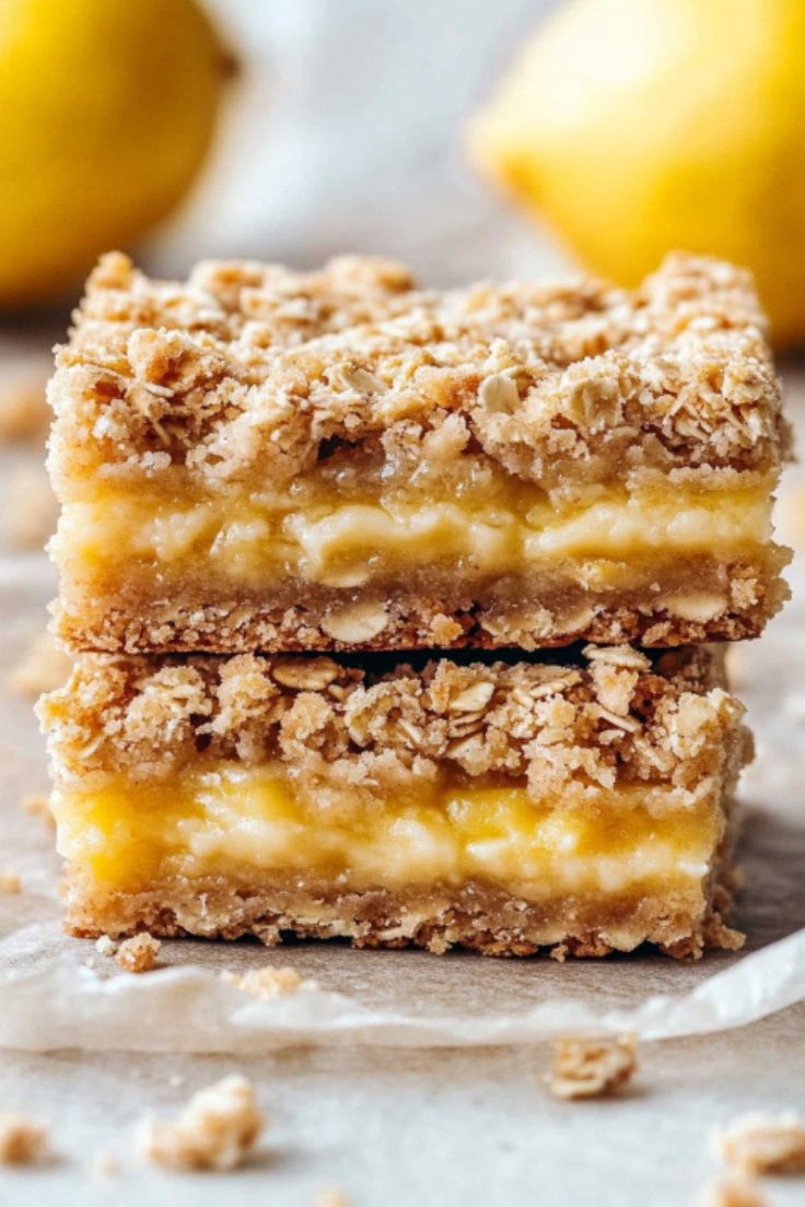 Lemon Oatmeal Crumble Bars
