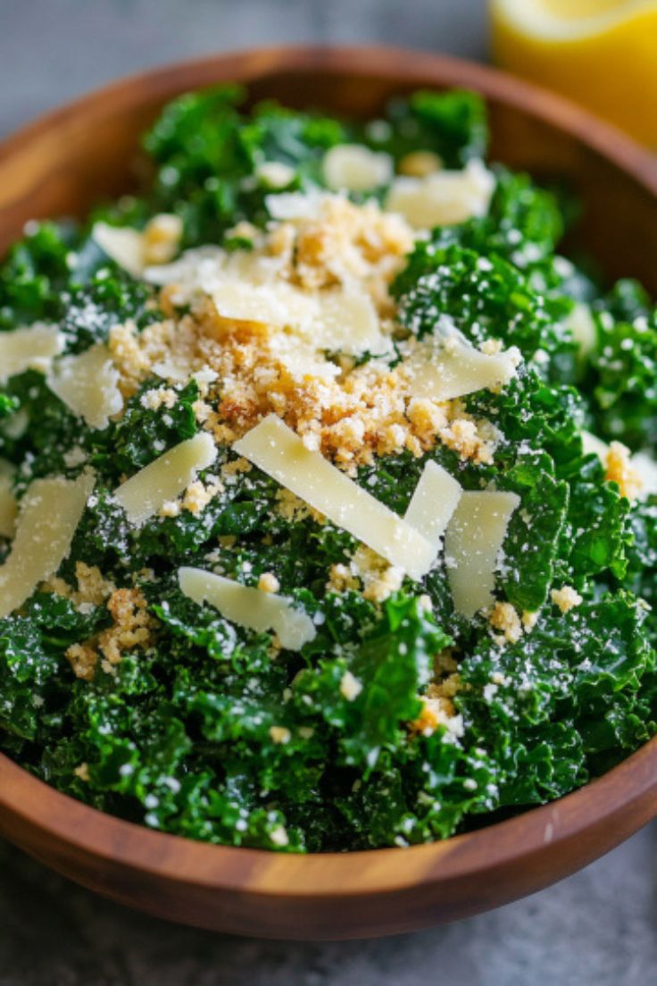 Lemon Kale Salad with Garlic and Parmesan
