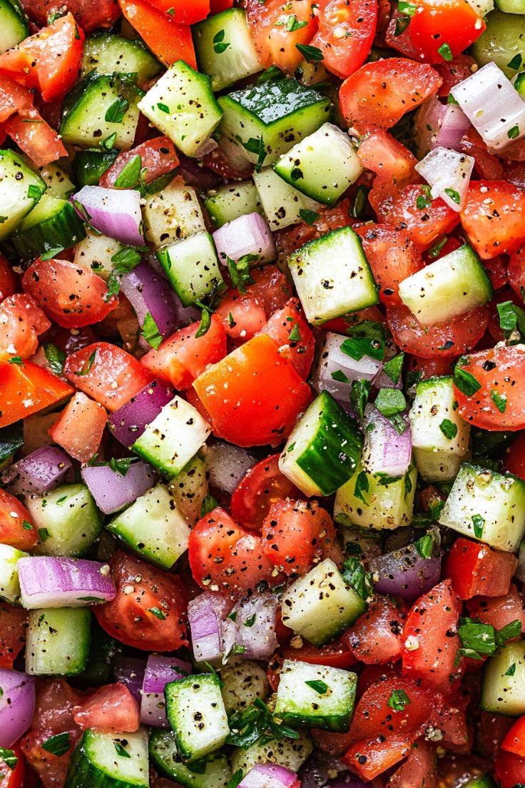 Mediterranean Cucumber and Tomato Salad