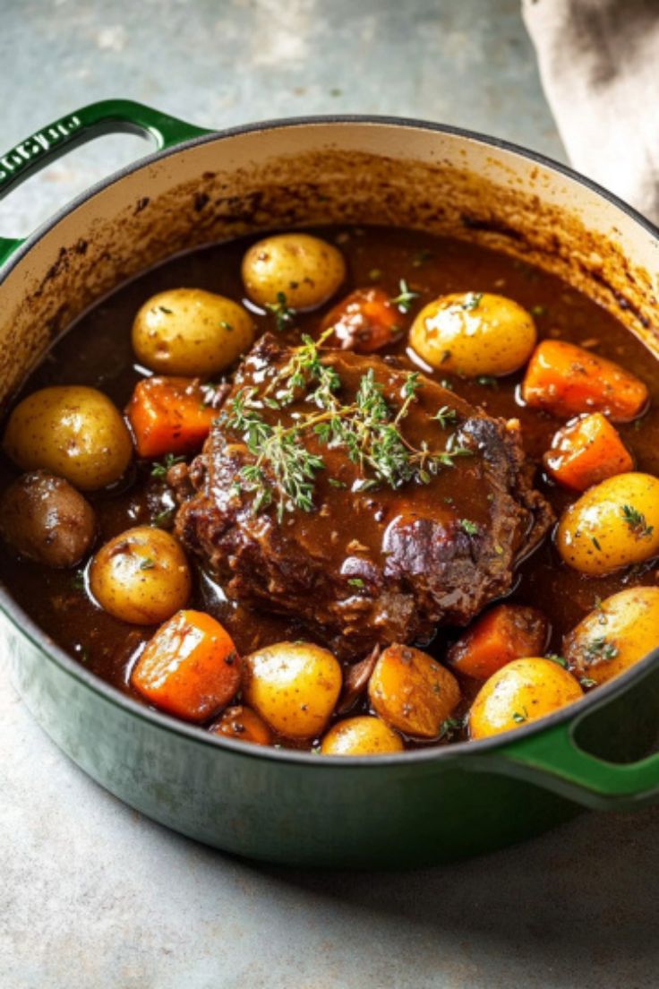 Slow-Cooked Pot Roast with Vegetables Recipe Slow-Cooked Pot Roast with Vegetables Recipe