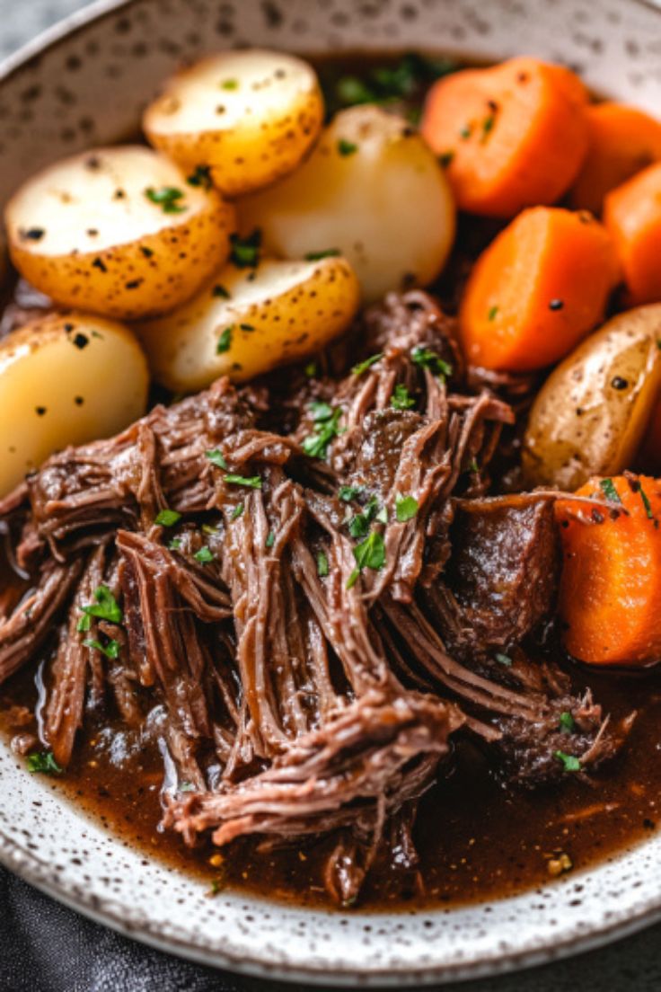 Slow-Cooked Pot Roast with Vegetables Recipe Slow-Cooked Pot Roast with Vegetables Recipe