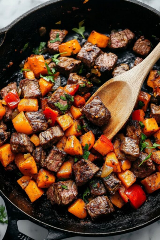 Steak and Sweet Potato Skillet Recipe