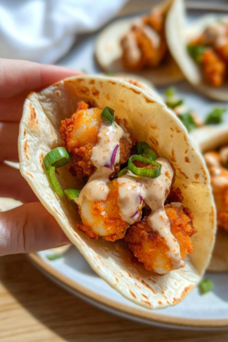Air Fryer Bang Bang Shrimp Tacos
