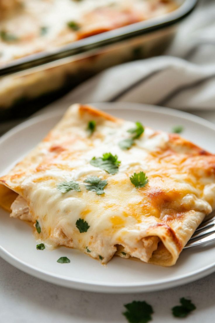 Creamy White Chicken Enchiladas Recipe