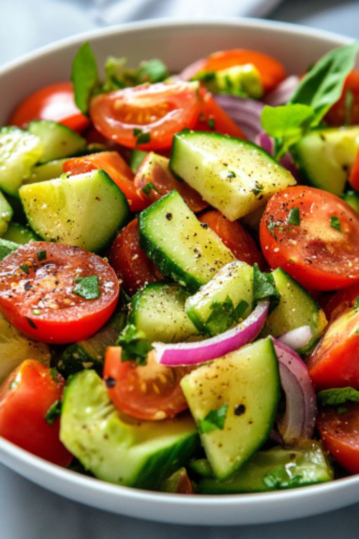 Cucumber, Tomato, and Avocado Salad