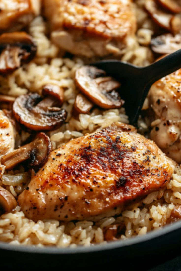 One-Pot Mushroom Chicken and Rice One-Pot Mushroom Chicken and Rice