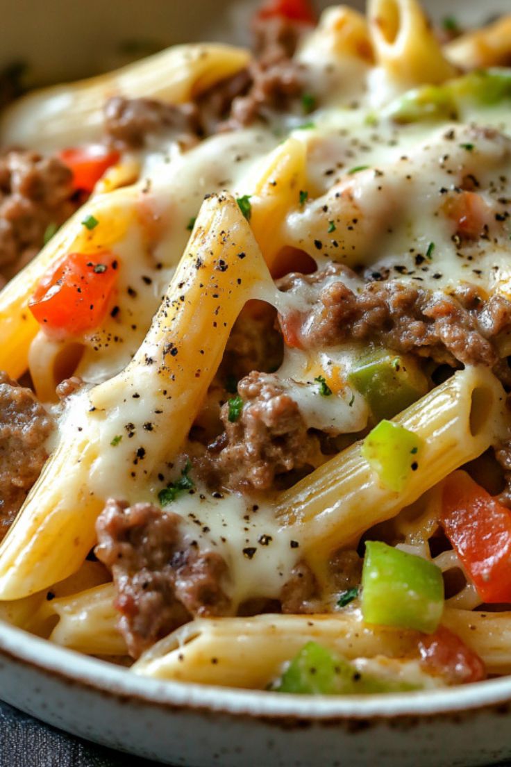 Philly Cheesesteak Pasta