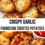 Crispy Garlic Parmesan Crusted Potatoes