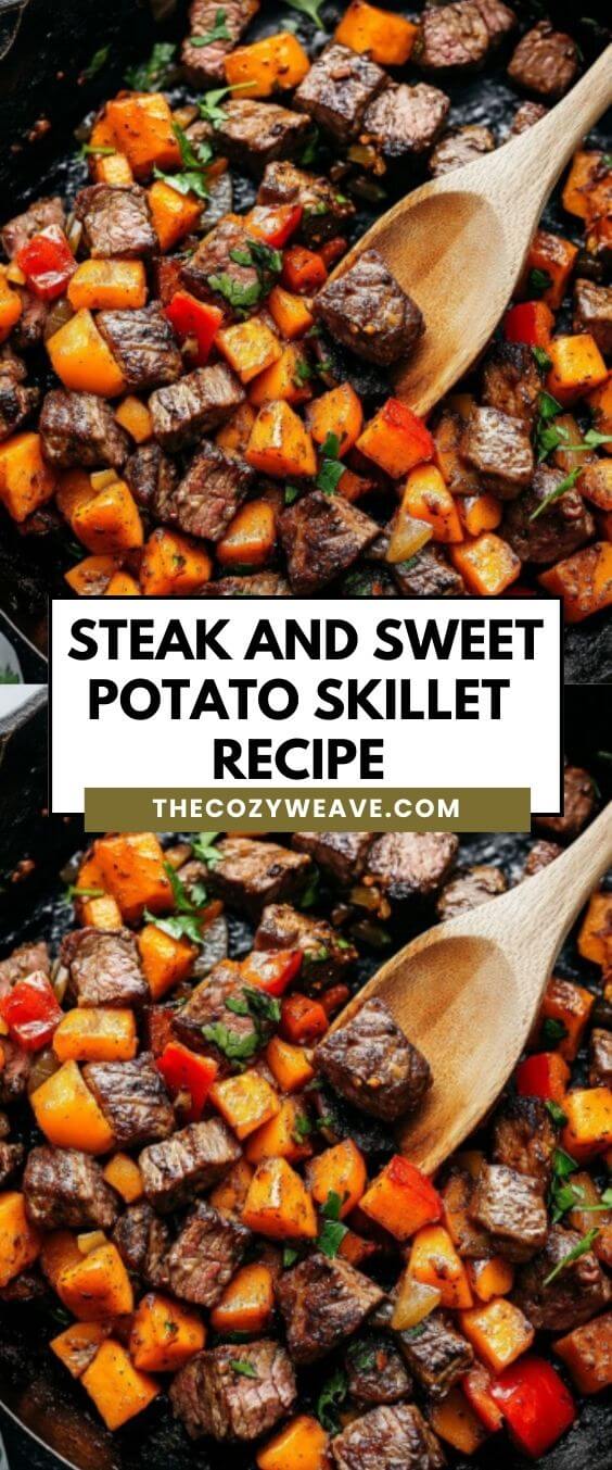 Steak and Sweet Potato Skillet Recipe - Thecozyweave