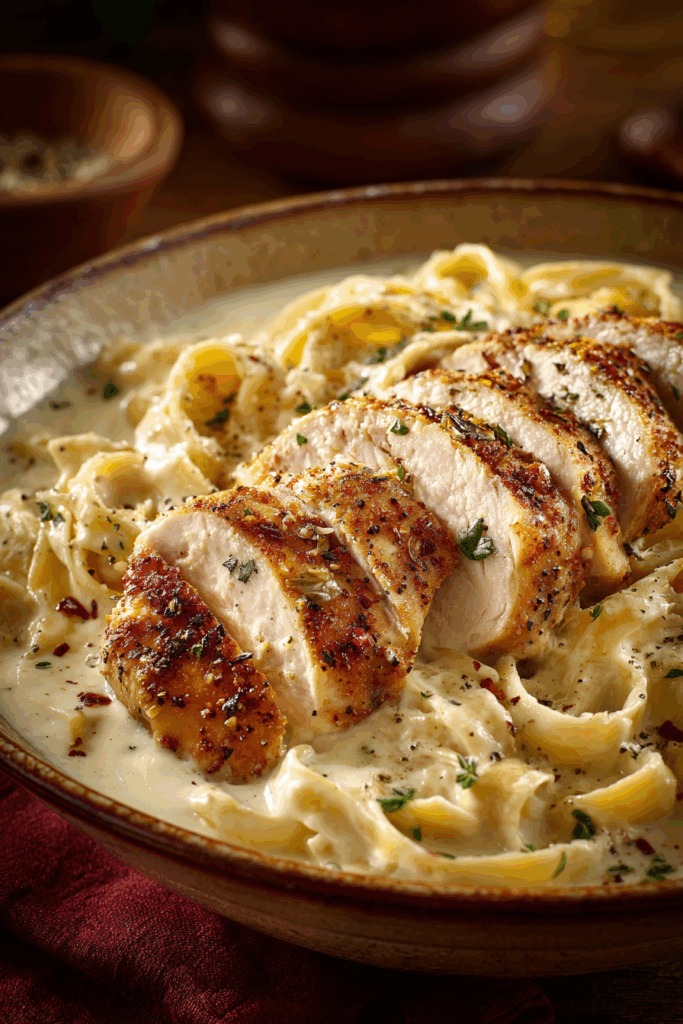 Creamy Chicken Fettuccine Alfredo Pasta
