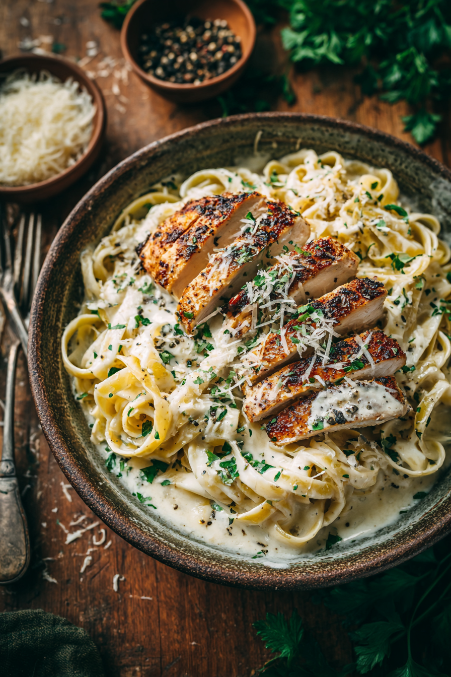Creamy Chicken Fettuccine Alfredo Pasta Creamy Chicken Fettuccine Alfredo Pasta
