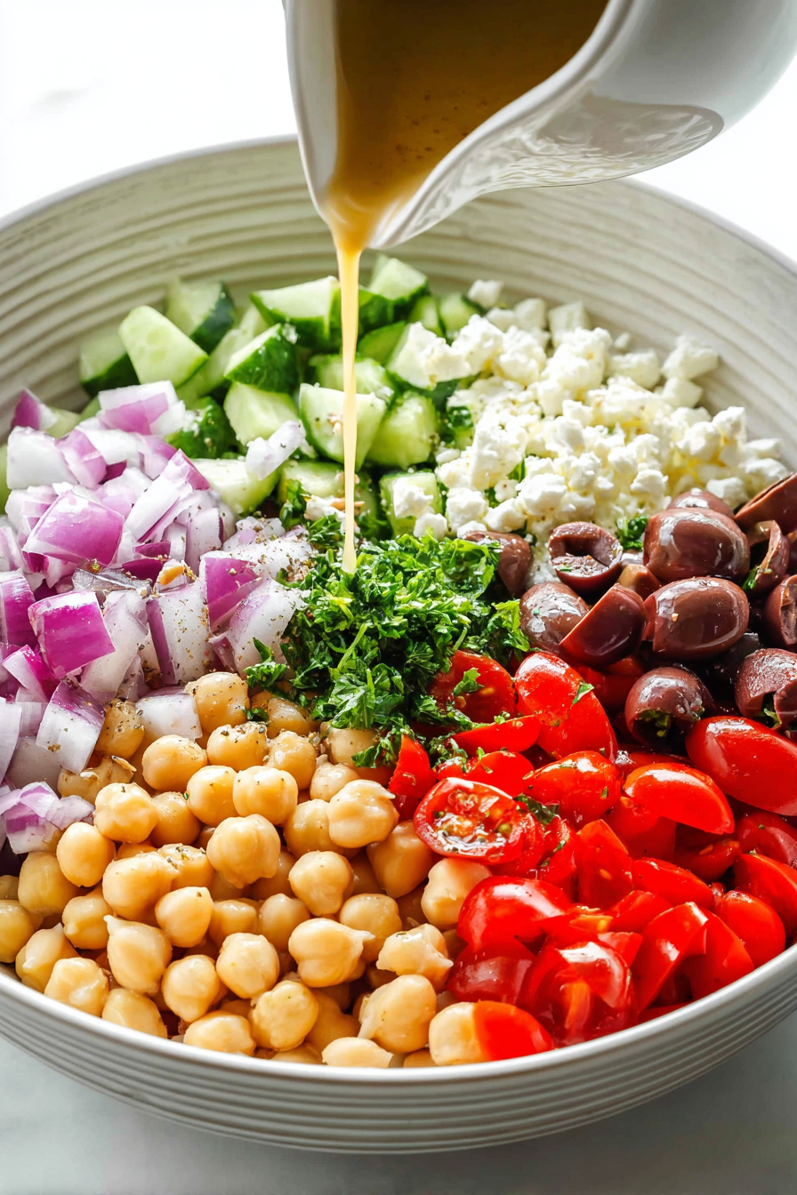 Easy 10 Minutes Mediterranean Chickpea Salad