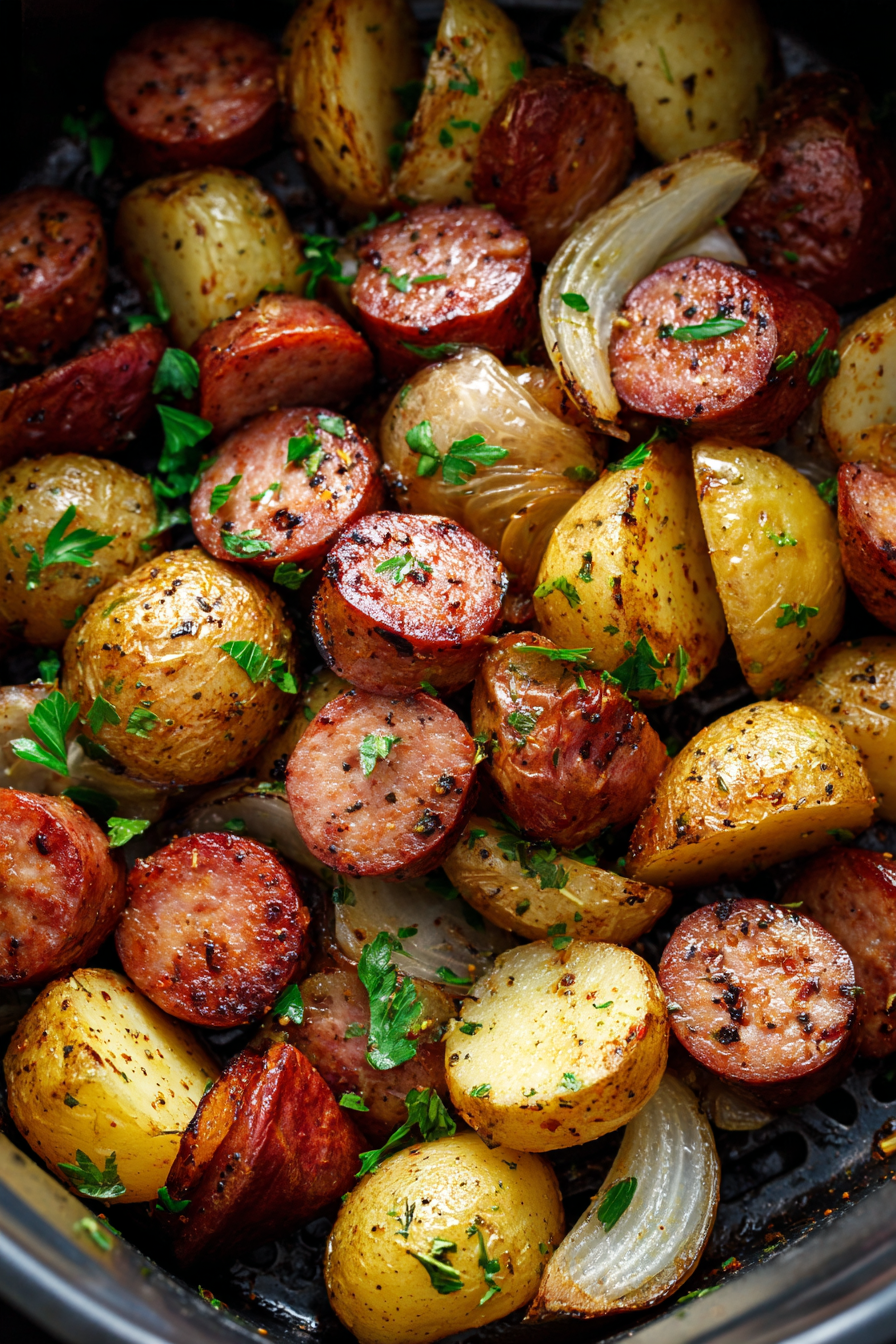Easy Air Fryer Sausage and Potatoes Dinner