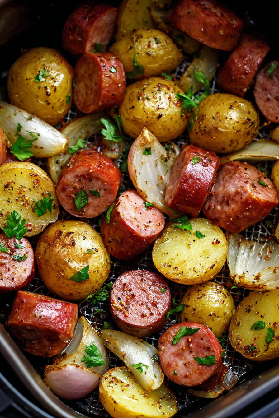 Easy Air Fryer Sausage and Potatoes Dinner