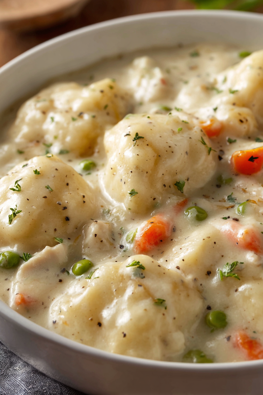 Easy Chicken and Dumplings with Biscuits