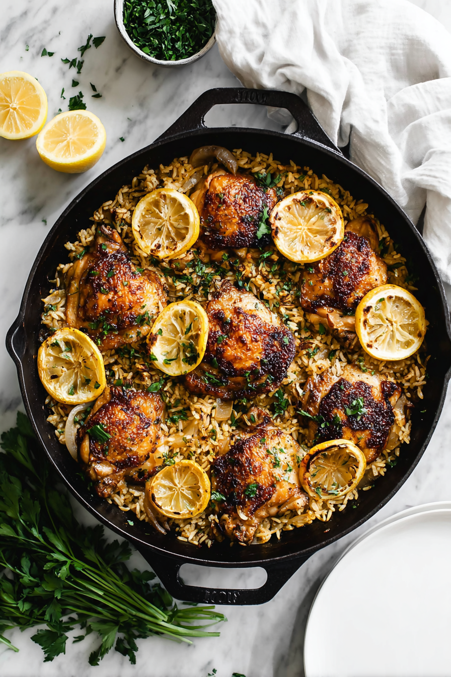 Easy Simple One-Pan Chicken and Rice Dinner