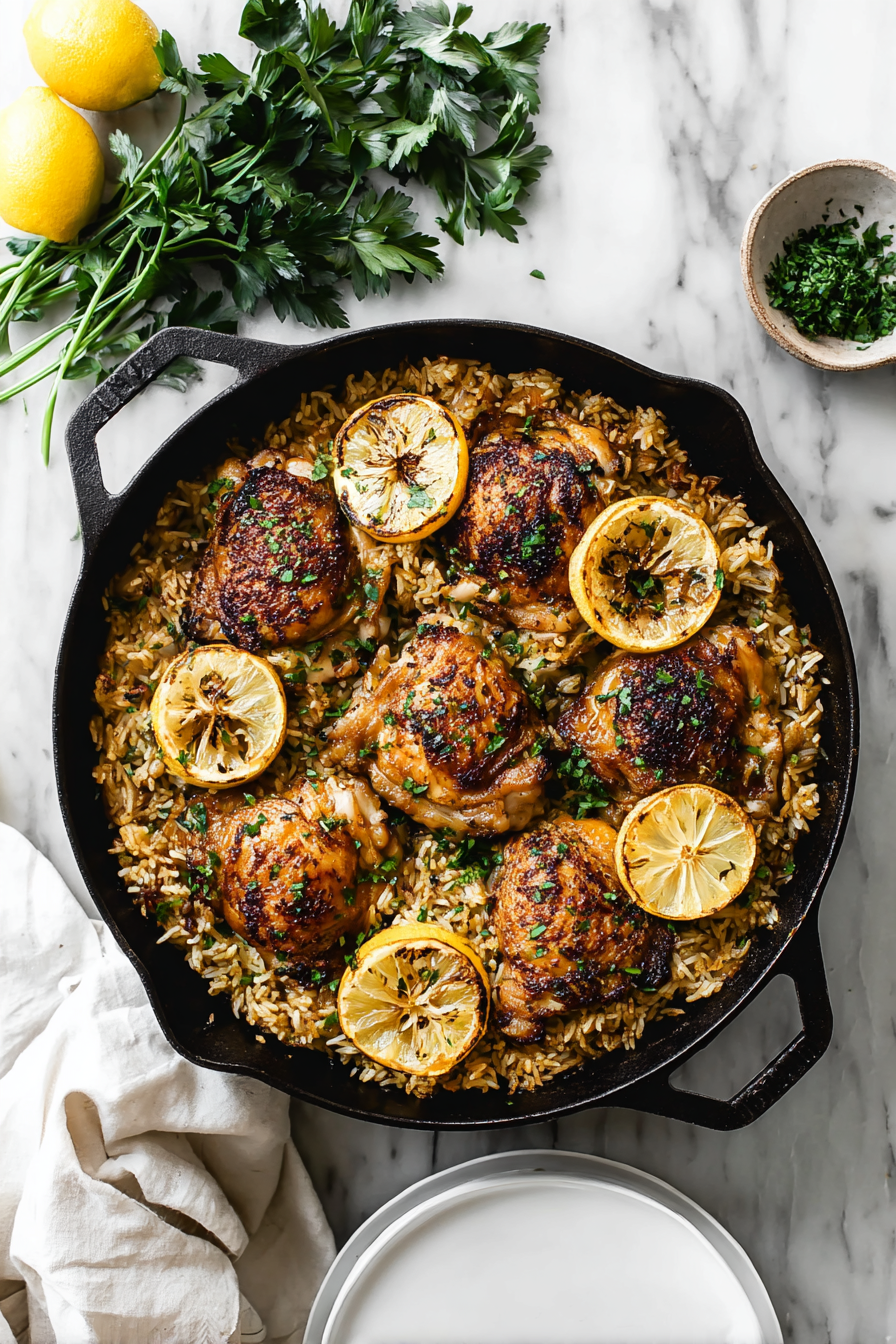 Easy Simple One-Pan Chicken and Rice Dinner